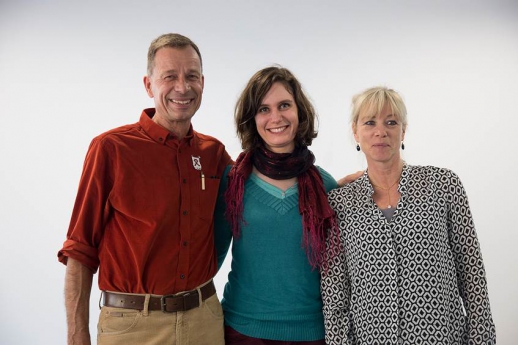 Das Erfolgsteam des HoKiSa-Laufs 2014: Lutz van Dijk, Frau Leckey und Frau Rogler